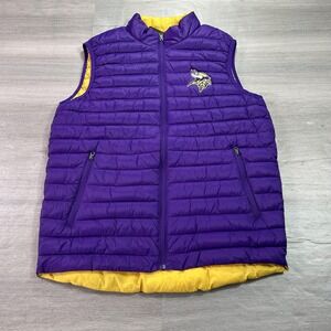 Minnesota Vikings Vest Mens Medium Purple Yellow NFL Football G III Puffer